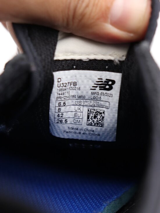 New Balance 327 Figs Men\'s Size 8.5 D Black White Athletic Sneakers U327FB  pre- main image 10